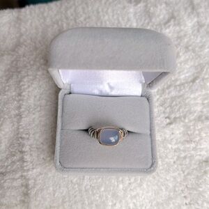 DAVID YURMAN Noblesse 14k Gold & Sterling Blue Chalcedony Ring